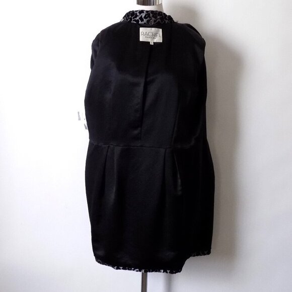 Rachel Roy Leopard Print Jacket Size 10 Black Dark Gray Metallic - Picture 6 of 8